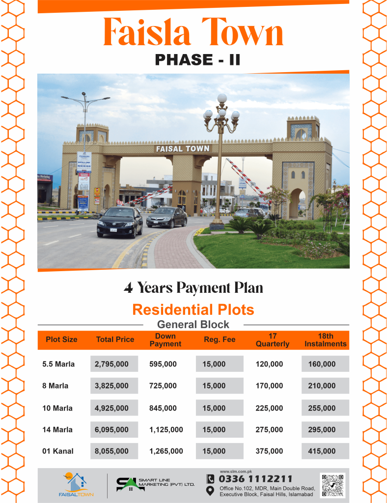 Faisal Town - Phase 2 - Installment Plan. Best investment options